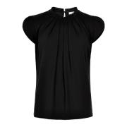 Mooie Top met Ruchedetails IN Front , Black , Dames