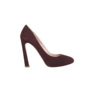 Pre-owned Suede heels Miu Miu Pre-owned , Red , Dames