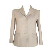 Pre-owned Wool outerwear Prada Vintage , Beige , Dames