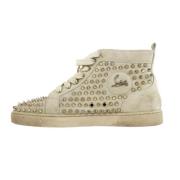 Pre-owned Fabric sneakers Christian Louboutin Pre-owned , Beige , Dame...