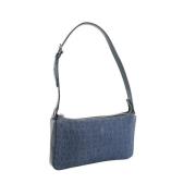 Pre-owned Denim shoulder-bags Bvlgari Vintage , Blue , Dames