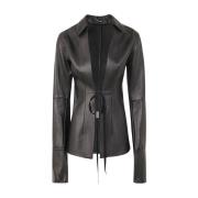 Openvallende Aansluitende Shirt Ann Demeulemeester , Black , Dames