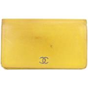 Tweedehands Leren Portemonnees - Italiaanse Stijl Chanel Vintage , Yel...