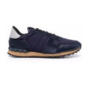 Rockrunner Lage Sneakers in Marineblauw/Grijs Leer Valentino Garavani ...