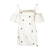 Geborduurde polkadot mini-jurk Jacquemus , White , Dames