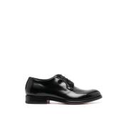 Pohn01 Zwarte Guillem Veterschoenen Santoni , Black , Heren