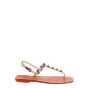 Transparante platte sandalen Sergio Rossi , Orange , Dames