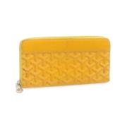 Pre-owned Leather wallets Goyard Vintage , Yellow , Dames