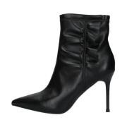 Stijlvolle Zwarte Leren Enkellaarzen Cult , Black , Dames