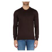 Slim Fit Merinowollen Trui Alpha Studio , Brown , Heren