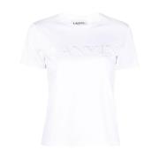 Geborduurd T-shirt met klassieke pasvorm Lanvin , White , Dames