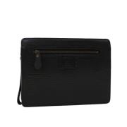 Pre-owned Leather clutches Burberry Vintage , Black , Dames