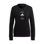 Gerecycled Logo Sweatshirt Adidas , Black , Dames