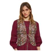 Flora print gilet Antik Batik , Brown , Dames