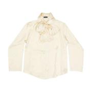 Letters all over hooded blouse Balenciaga , Beige , Dames