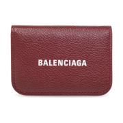 Leren portemonnee met logo Balenciaga , Red , Dames