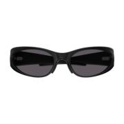 Zwarte aluminium zonnebril met Super 7 spiegelglazen Balenciaga , Blac...