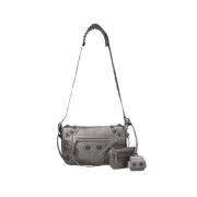 Arena Leren Schoudertas Balenciaga , Gray , Dames