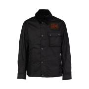 Steve McQueen Wax Katoenen Jas Barbour , Black , Heren