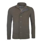 Heren Cardigan met Rits en Patches in Alga Marina Barbour , Brown , He...