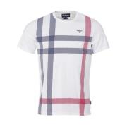 Norman Tartan Print T-Shirt Barbour , White , Heren