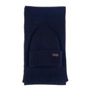 Heren Cadeauset: Crimdon Beanie en Sjaal, Blauw Barbour , Blue , Heren