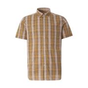 Ademend Geruite Korte Mouwen Shirt Barbour , Yellow , Heren