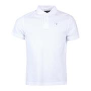 Sportieve Katoenen Polo met Geborduurd Logo Barbour , White , Heren