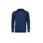 Klassieke Lamswollen Half Zip Trui Barbour , Blue , Heren