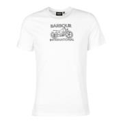 Grafische Print T-Shirt Barbour , White , Heren