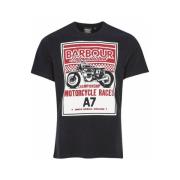 Legendarisch A7 T-shirt met vintage logo prints Barbour , Black , Here...