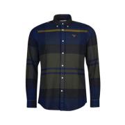 Groen Blauw Geruit Overhemd Barbour , Blue , Heren