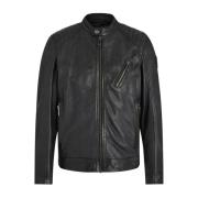 Klassieke Leren Jas Belstaff , Black , Heren