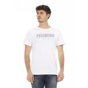 Witte katoenen T-shirt met voorkant print Bikkembergs , White , Heren