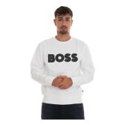 Maxi Logo Crewneck Sweatshirt Boss , White , Heren