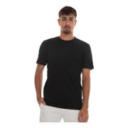 Kort T-shirt met ronde hals en abstract design Boss , Black , Heren