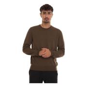 Slim Fit Merino Wol Trui Boss , Green , Heren