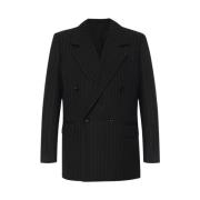 Zwarte Double-Breasted Gestreepte Blazer Bottega Veneta , Black , Dame...