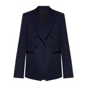 Blazer met piek revers Bottega Veneta , Blue , Dames