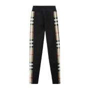 Zwarte Broek met Elastische Tailleband Burberry , Black , Dames