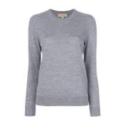 Ronde Hals Gebreide Kleding Burberry , Gray , Dames