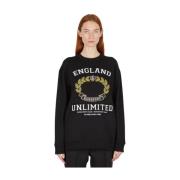 Comfortabele College Grafische Sweatshirt Burberry , Black , Dames