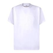 Wit Katoenen T-Shirt met Ingelegd Logo Burberry , White , Heren