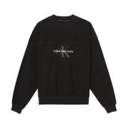 Gestructureerde Oversized Sweatshirt Calvin Klein , Black , Heren