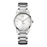Elegant Zilveren Quartz Horloge Calvin Klein , Gray , Dames
