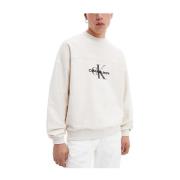 Gestructureerde Beige Heren Sweatshirt Calvin Klein , Beige , Heren