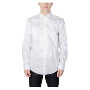 Heren Twill Overhemd Lange Mouwen Calvin Klein , White , Heren