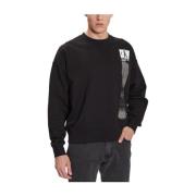 Moderne Brushstroke Crew Neck Sweater Calvin Klein , Black , Heren