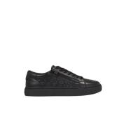 Sneakers met Ingelegd Logo van Leer Calvin Klein , Black , Heren