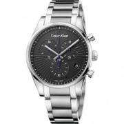 Steadfast Quartz Horloge met Zwarte Wijzerplaat en Zilveren Stalen Ban...